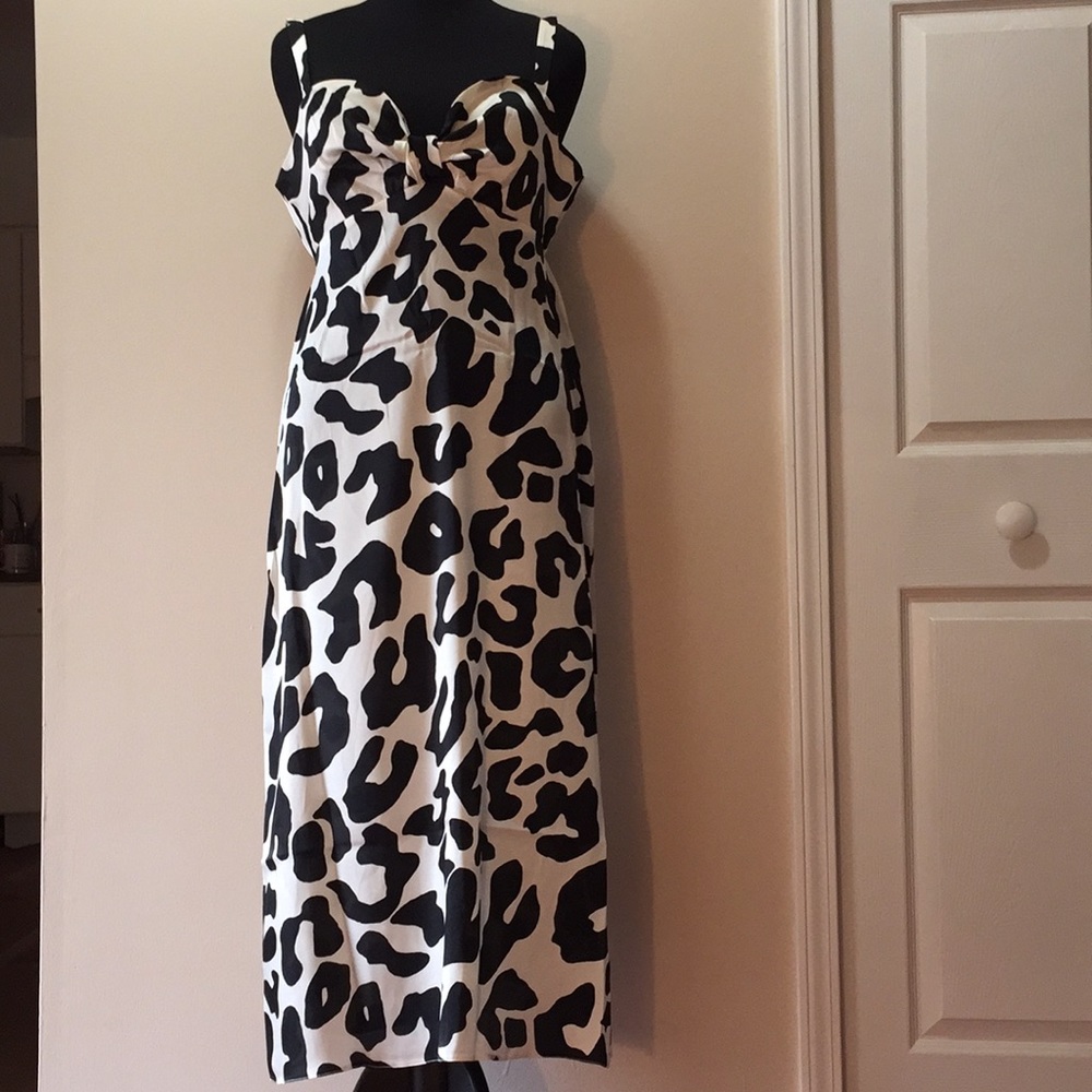 Animal print sun dress with back tie detail